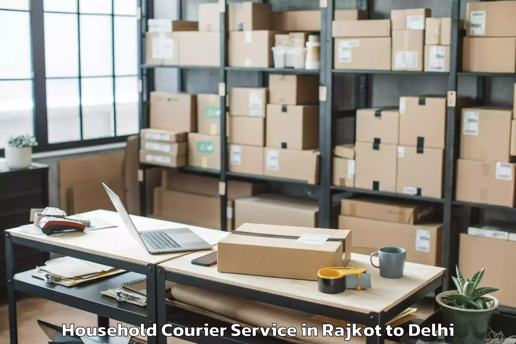 Easy Rajkot to Mgf Metropolitan Mall Delhi Household Courier Booking